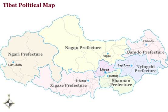 tibet political map